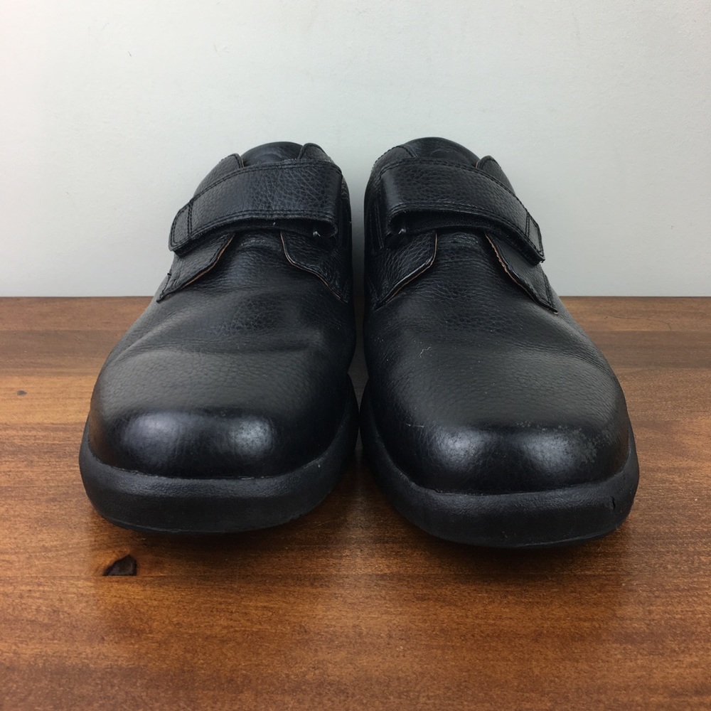 Dr. Comfort William Black Leather Adjustable Diabetic Shoes Hook Look Men’s 14W. - Picture 2 of 12